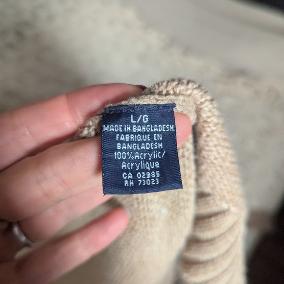 🔥$10 Bundled🔥Bluenotes Acrylic Belted Cardigan Tan Size L - Picture 8 of 8